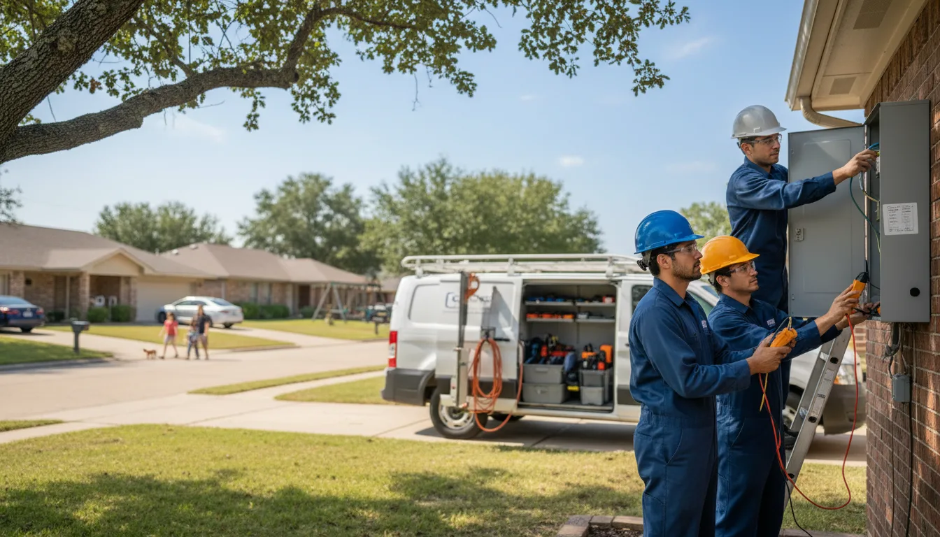 Certified electrician providing emergency electrical services in Highlands, TX